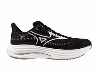 Mizuno Mens Wave Rider 29 Running Shoes In Black Sand White