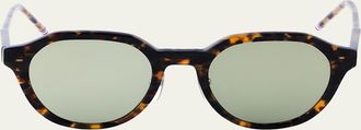 Thom Browne Mens Acetate and Titanium Oval Sunglasses