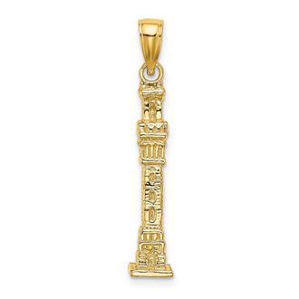 Diamond2Deal 14k Yellow Gold 3D Pilgrim Memorial Monument Charm