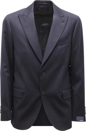 Lardini Wollen pak met Drop 7R-stijl - Heren - Blazers - Blauw - 2XL - Wol - Jassen