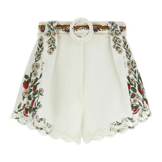 Farm Rio Fruit Beauty Richelieu Shorts - female - FARM Rio - Short Shorts - White - M - Shorts