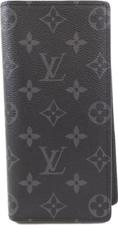 Louis Vuitton Black Coated Canvas Long Wallet (Bi-Fold) (Pre-Owned)