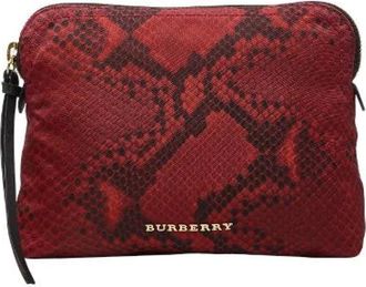 Burberry Pre-owned Clutches, female, Red, Size: ONE SIZE Pre-owned Nylon Pouch