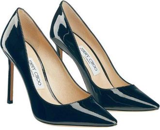 Jimmy Choo London Navy Patent 100mm Pumps Size 36.5