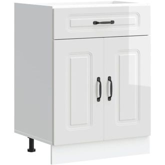 vidaXL Vidaxl - Kitchen Base Cabinet Kalmar High Gloss White Engineered Wood