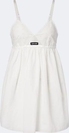 Miu Miu Embroidered cotton and linen-blend minidress