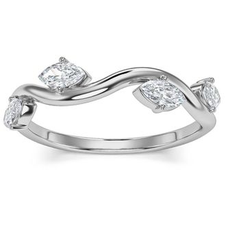 Pompeii3 1/2Ct Marquise Diamond Wedding Vine Stackable Ring in White Yellow or Rose Gold