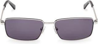 Guess Rectangular Sunglasses in Shiny Light Nickeltin /Violet at Nordstrom Rack