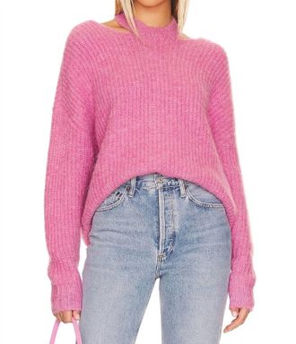 Pistola Denim Eva Pullover With Neck Slits In Aurora Pink