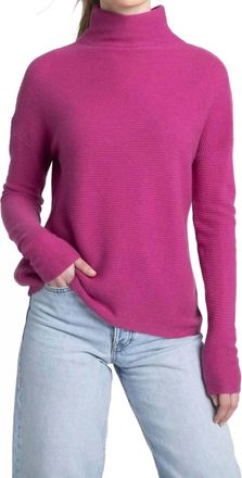 Kinross Cashmere Cashmere Textured Slouchy Funnel Sweater In Rosebud