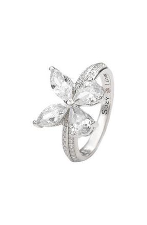 Suzy Levian Sterling Silver & CZ White Butterfly Ring at Nordstrom Rack, Size 5.5