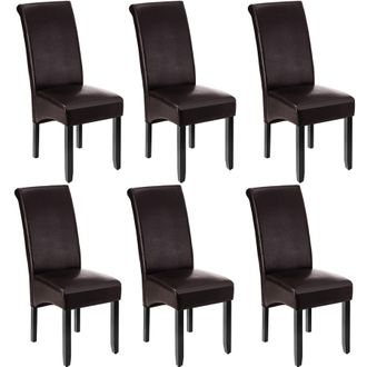 TecTake Dining Chair Set Of 6 - Brown | Size: 6 Pack