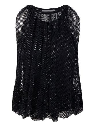 Sportmax Black Embellished Round Neck Top