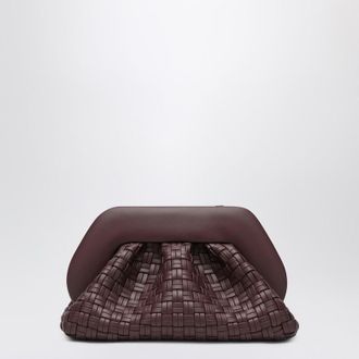 Themoirè Plum Colored Woven Clutch Tia