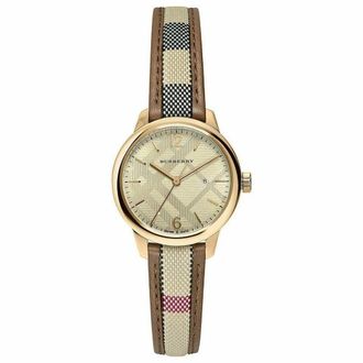 Burberry Bu 10114 Horloge - Dames - Horloges - Geel - ONE Size - Leer - Accessoires