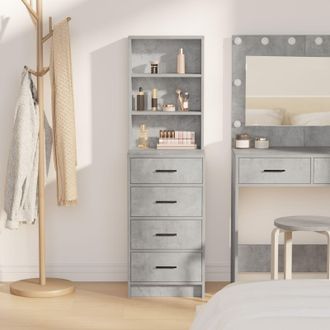 Berkfield Home Highboard Concrete Grey 40x41x135 cm Engineered Wood | Size: 40 x 41 x 135 cm