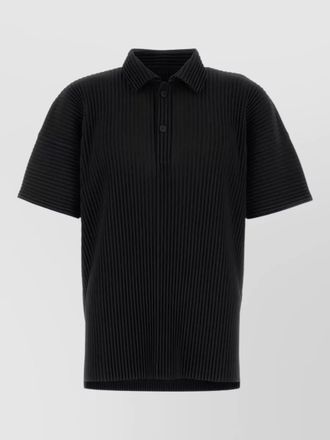 Homme Pliss&eacute; Issey Miyake polyester shirt polo collar short sleeves