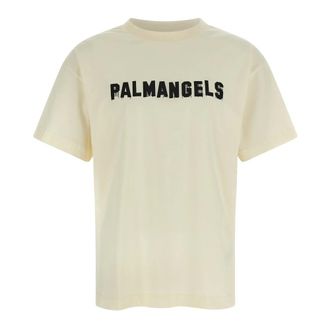 Palm Angels Tops, Heren, Beige, L, Katoen, Palm Hills T-Shirt