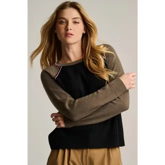 Lisa Todd Block Out Cashmere Sweater in Onyx at Nordstrom, Size X-Small