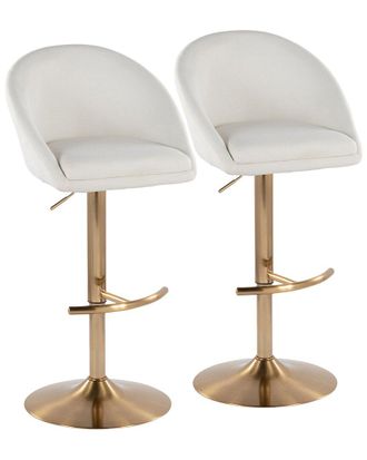 LumiSource LumiSource Set of 2 Matisse Highback Contemporary/Glam Adjustable Bar Stools with Footrest