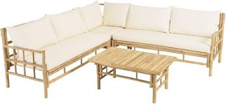 Macabane Conjunto n.&ordm; 2: sof&aacute; de 6 plazas, 1 mesa de centro de bamb&uacute;