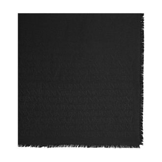 Saint Laurent Winter Scarves, female, Black, Size: ONE SIZE Black Jacquard Square Scarf