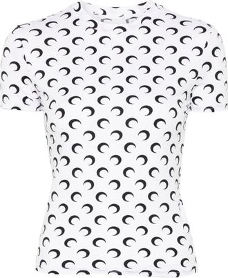 Marine Serre T-Shirts, female, White, Size: M White T-shirts and Polos