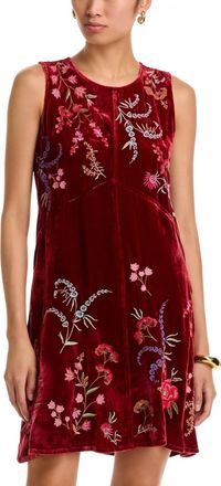 Johnny Was Velvet Tank Dress In Cranberry