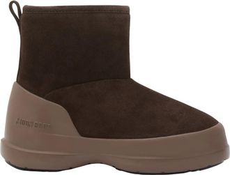 Moon Boot Schoenen, Heren, Bruin, 45 EU, Suède, Warm Suède Middelhoge Laarzen met Grip