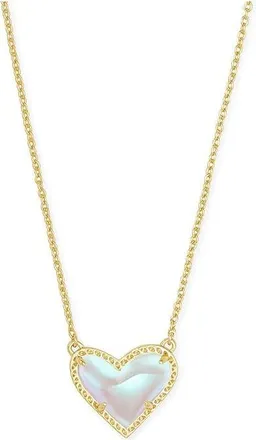 Kendra Scott Ari Heart Short Pendant Necklace Gold Dichroic Glass