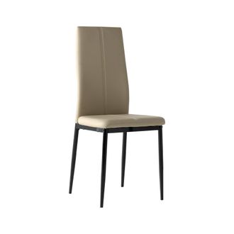 Pondecor Interiorismo Set de 4 sillas tapizadas en polipiel color marr&oacute;n. 42&times;47&times;97,5 cm
