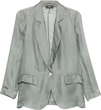 PESERICO Peserico, Blazers, female, Green, Size: XS Textured Blazer