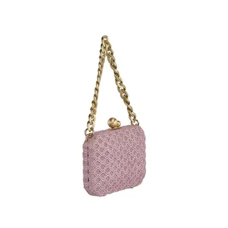 Anna Cecere Borsetta da cerimonia con manico a catena - - Bags - Donna - Rosa - ONE SIZE