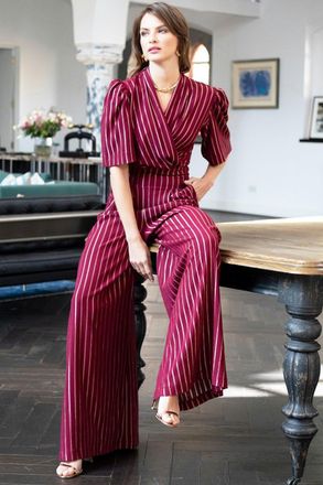 Hot Squash Gold Stripe Wide Leg Jumpsuit