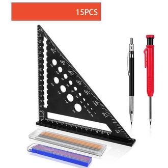 OEM Regla Triangular Para Carpinter&iacute;a, Regla Triangular De Carpintero - Escuadra De Aleaci&oacute;n De Aluminio, Transportador De &Aacute;ngulos De Aleaci&oacute;n De Aluminio