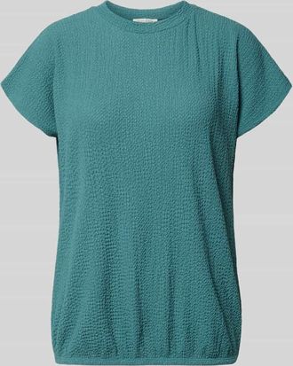 Christian Berg T-Shirt mit Strukturmuster und Rundhalsausschnitt in Petrol, Gr&ouml;&szlig;e XXL