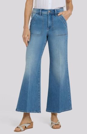 NYDJ Mia High Waist Ankle Palazzo Flare Jeans in Port Sea at Nordstrom, Size 12