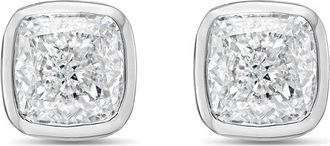 Diana M. Jewels 14KT WHITE GOLD LAB GROWN CUSHION CUT STUDS IN A BEZEL SETTING WEIGHING 4.00 CTS TW