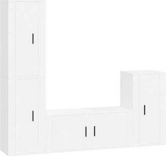 vidaXL Vidaxl - 4 Piece tv Cabinet Set White Engineered Wood