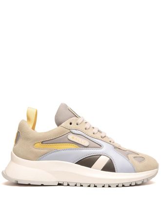Bally logo-appliqu&eacute; colour-block suede sneakers - Neutrals