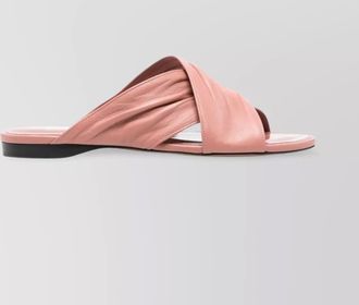 PARIS TEXAS flat sole maria cross strap mules