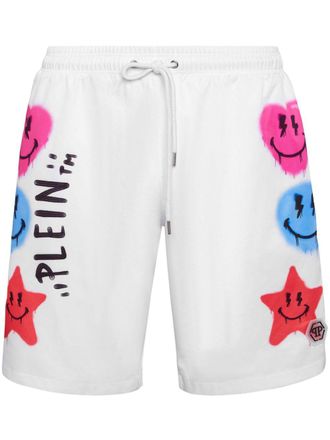 Philipp Plein Costume da bagno con stampa grafica - Bianco