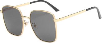 Generic Large Frame Men Outdoor Sunglasses Vacation Women Driving Decorative Sun Glasses(Black)