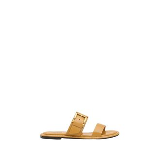Ami Sliders, female, Beige, Size: 10 US Honey Leather Buckle Sandals