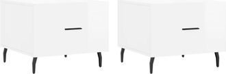 vidaXL Coffee Tables 2pcs High Gloss White 50x50x40 cm Engineered Wood vidaXL