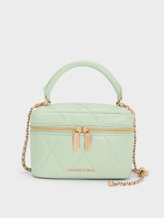 Charles & Keith Arwen Quilted Top Handle Vanity Bag