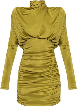 Balmain Gekreide Mini Jurk - Dames - Feestkleedjes - Groen - 2XS - Kleedjes
