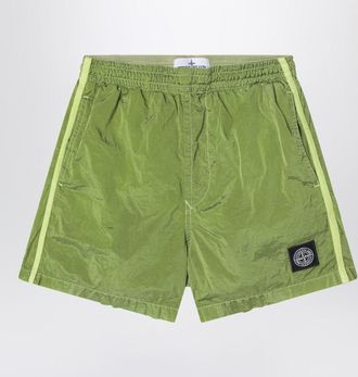 Stone Island Lime yellow nylon swimsuit