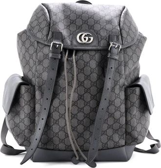 Gucci Ophidia Flap GG Coated Canvas Medium backpack - Grijs