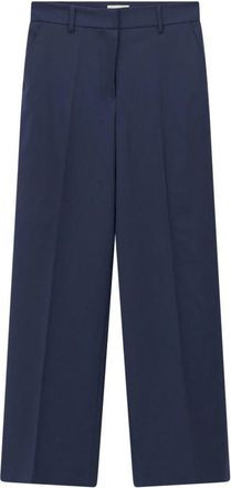 Max Mara Wijde broek - Dames - Wijde Broeken - Blauw - L - Wol - Broeken